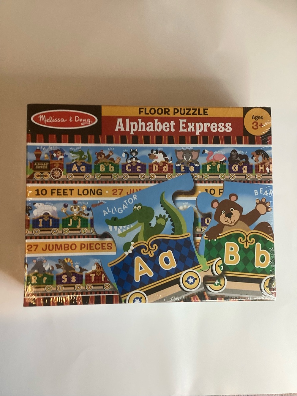New Sealed Melissa & Doug Alphabet Express Floor Puzzle 27 Pieces 120”x6 10Train